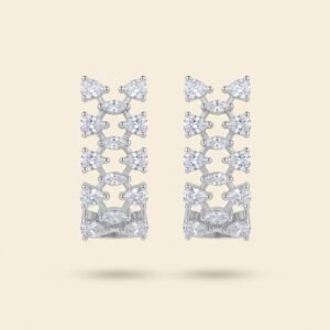 J-Shaped Zircon Cluster Earrings