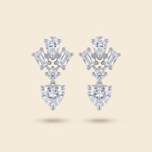 Heart Drop Stud Earrings