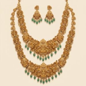 Bridal Temple Set with Lakshmi, Peacock and Elephant Motifs