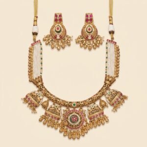 Heritage Kundan Necklace with Floral and Elephant Motifs